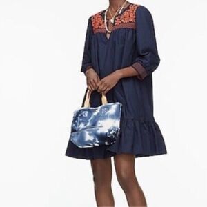 J. Crew Leda Embroidered Popover Dress